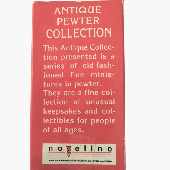 Novelino Antique Pewter Christmas Tree Figurine Original Box Vintage - Picture 10 of 11